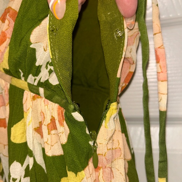 Rebecca Taylor green cream flower maxi dress - Picture 8 of 11